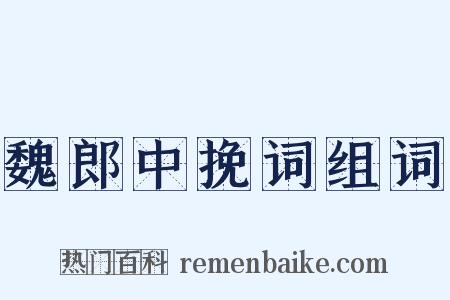 魏郎中挽词组词是什么意思的图片